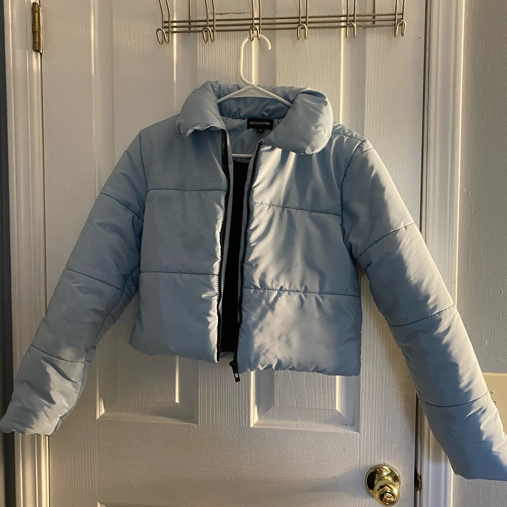 Pretty Little Thing Light Blue Puffer Coat